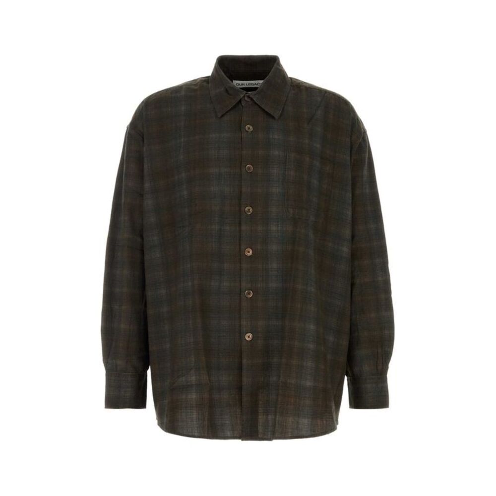 Our Legacy Men Embroidered Cotton Shirt